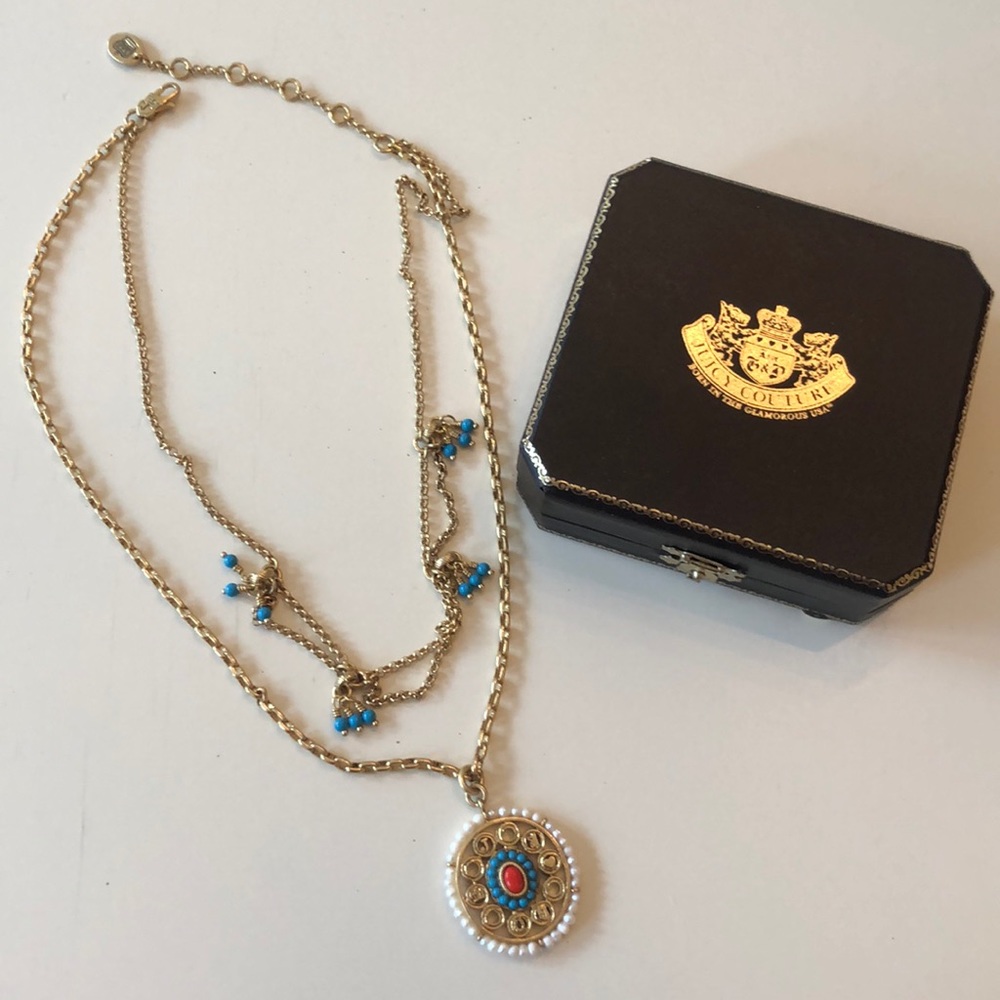 Gold Juicy Couture pendant necklace